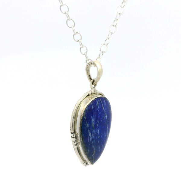 Gehna Jaipur Lapis Lazuli Pear Shape Gemstone Studded 925 Sterling Silver Pendant For Girls & Women SP03-1127 - Image 6