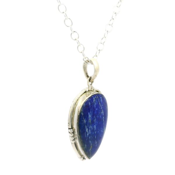 Gehna Jaipur Lapis Lazuli Pear Shape Gemstone Studded 925 Sterling Silver Pendant For Girls & Women SP03-1127 - Image 4