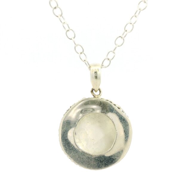 Gehna Jaipur Moonstone Round Shape Gemstone Studded 925 Sterling Silver Pendant For Girls & Women SP03-1128 - Image 2