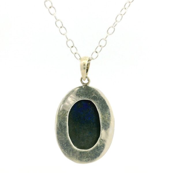 Gehna Jaipur Lapis Lazuli Oval Shape Gemstone Studded 925 Sterling Silver Pendant For Girls & Women SP03-1130 - Image 4