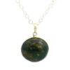 Gehna Jaipur Moss Agate Round Shape Gemstone Studded 925 Sterling Silver Pendant For Girls & Women SP03-1131