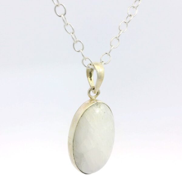 Gehna Jaipur Moonstone Oval Shape Gemstone Studded 925 Sterling Silver Pendant For Girls & Women SP03-1132 - Image 4
