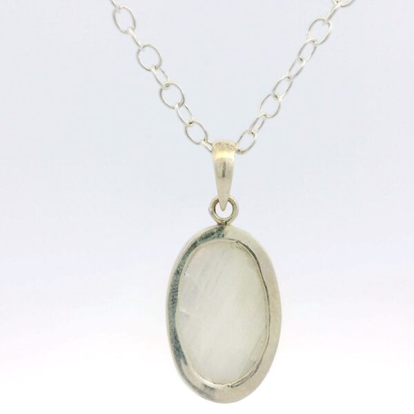 Gehna Jaipur Moonstone Oval Shape Gemstone Studded 925 Sterling Silver Pendant For Girls & Women SP03-1132 - Image 3