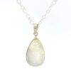 Gehna Jaipur Moonstone Pear Shape Gemstone Studded 925 Sterling Silver Pendant For Girls & Women SP03-1134