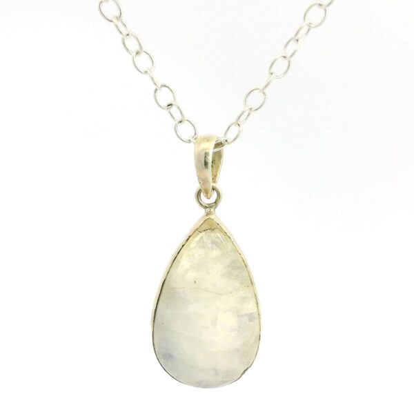 Gehna Jaipur Moonstone Pear Shape Gemstone Studded 925 Sterling Silver Pendant For Girls & Women SP03-1134 - Image 5