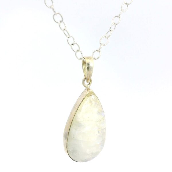 Gehna Jaipur Moonstone Pear Shape Gemstone Studded 925 Sterling Silver Pendant For Girls & Women SP03-1134 - Image 4
