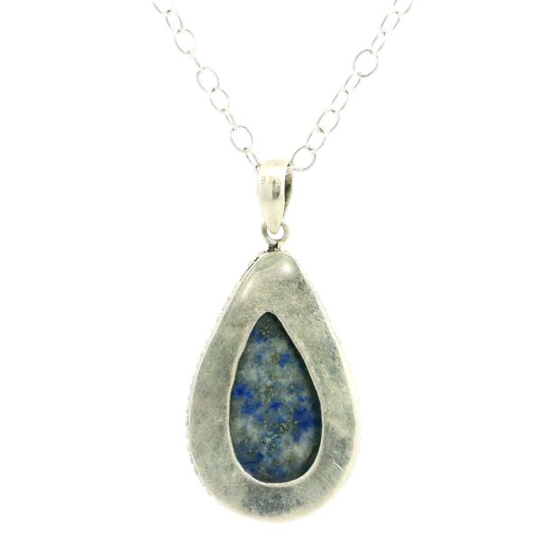 Gehna Jaipur Lapis Lazuli Pear Shape Gemstone Studded 925 Sterling Silver Pendant For Girls & Women SP03-1135 - Image 4
