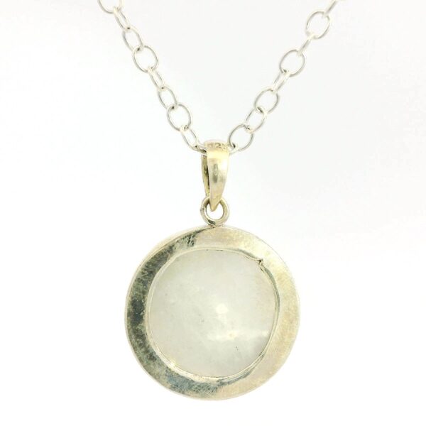 Gehna Jaipur Moonstone Round Shape Gemstone Studded 925 Sterling Silver Pendant For Girls & Women SP03-1136 - Image 3