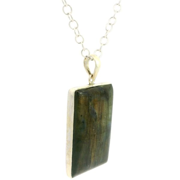 Gehna Jaipur Labradorite Octagon Shape Gemstone Studded 925 Sterling Silver Pendant For Girls & Women SP03-1137 - Image 4