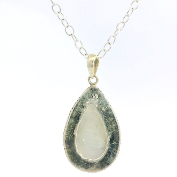 Gehna Jaipur Moonstone Pear Shape Gemstone Studded 925 Sterling Silver Pendant For Girls & Women SP03-1138 - Image 4