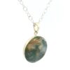 Gehna Jaipur Moss Agate Round Shape Gemstone Studded 925 Sterling Silver Pendant For Girls & Women SP03-1139 - Image 3
