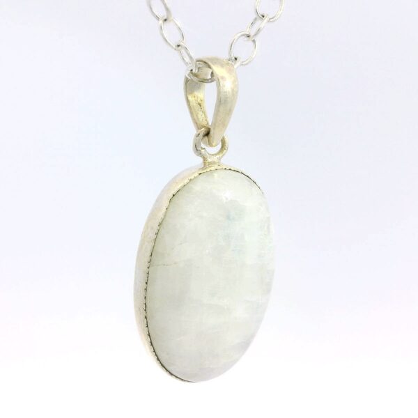 Gehna Jaipur Moonstone Oval Shape Gemstone Studded 925 Sterling Silver Pendant For Girls & Women SP03-1140 - Image 4