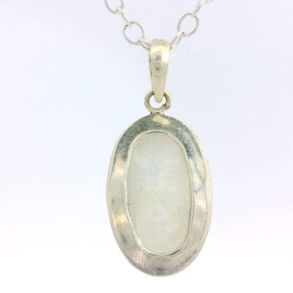 Gehna Jaipur Moonstone Oval Shape Gemstone Studded 925 Sterling Silver Pendant For Girls & Women SP03-1140 - Image 3
