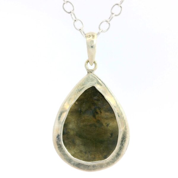 Gehna Jaipur Labradorite Pear Shape Gemstone Studded 925 Sterling Silver Pendant For Girls & Women SP03-1141 - Image 3