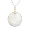 Gehna Jaipur Moonstone Round Shape Gemstone Studded 925 Sterling Silver Pendant For Girls & Women SP03-1142