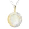 Gehna Jaipur Moonstone Round Shape Gemstone Studded 925 Sterling Silver Pendant For Girls & Women SP03-1142 - Image 3