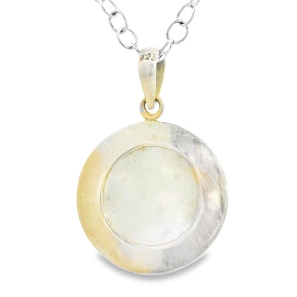 Gehna Jaipur Moonstone Round Shape Gemstone Studded 925 Sterling Silver Pendant For Girls & Women SP03-1142 - Image 3