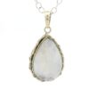 Gehna Jaipur Moonstone Pear Shape Gemstone Studded 925 Sterling Silver Pendant For Girls & Women SP03-1145