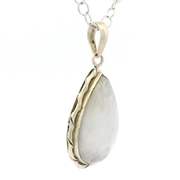 Gehna Jaipur Moonstone Pear Shape Gemstone Studded 925 Sterling Silver Pendant For Girls & Women SP03-1145 - Image 4