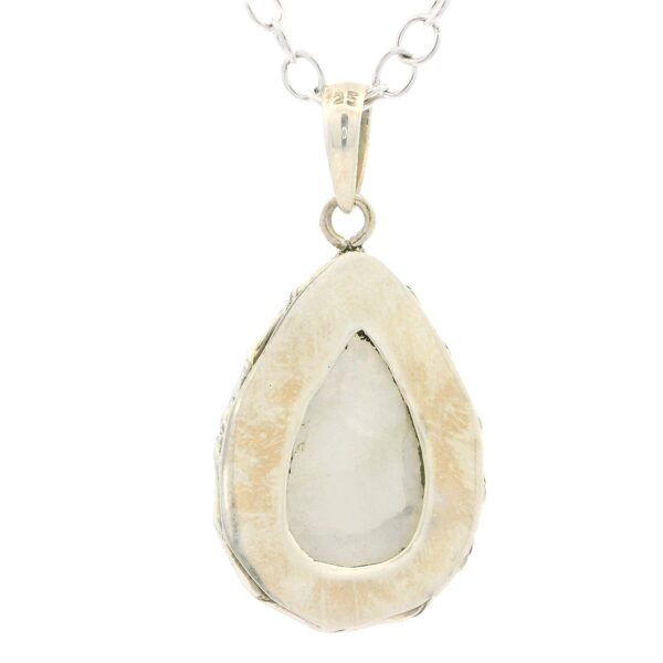 Gehna Jaipur Moonstone Pear Shape Gemstone Studded 925 Sterling Silver Pendant For Girls & Women SP03-1145 - Image 3