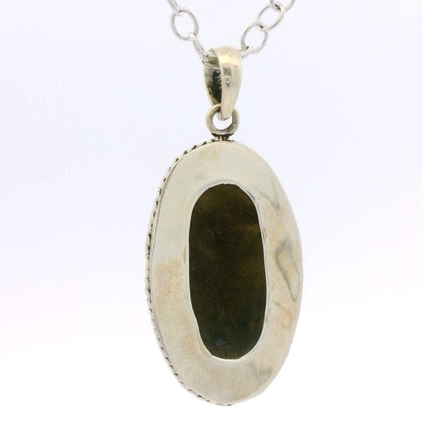 Gehna Jaipur Labradorite Oval Shape Gemstone Studded 925 Sterling Silver Pendant For Girls & Women SP03-1146 - Image 3