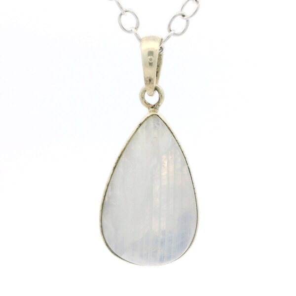 Gehna Jaipur Moonstone Pear Shape Gemstone Studded 925 Sterling Silver Pendant For Girls & Women SP03-1147