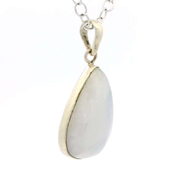 Gehna Jaipur Moonstone Pear Shape Gemstone Studded 925 Sterling Silver Pendant For Girls & Women SP03-1147 - Image 4