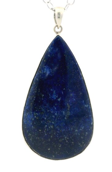 Gehna Jaipur Lapis Lazuli Pear Shape Gemstone Studded 925 Sterling Silver Pendant For Girls & Women SP03-1148