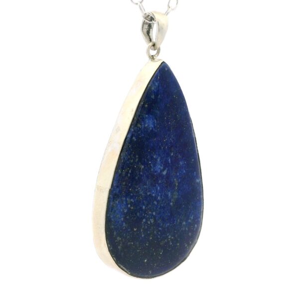 Gehna Jaipur Lapis Lazuli Pear Shape Gemstone Studded 925 Sterling Silver Pendant For Girls & Women SP03-1148 - Image 4