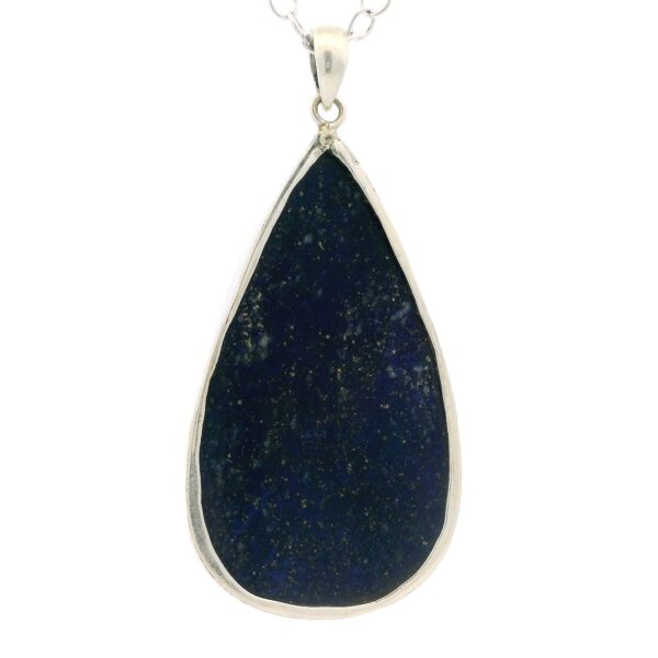 Gehna Jaipur Lapis Lazuli Pear Shape Gemstone Studded 925 Sterling Silver Pendant For Girls & Women SP03-1148 - Image 3