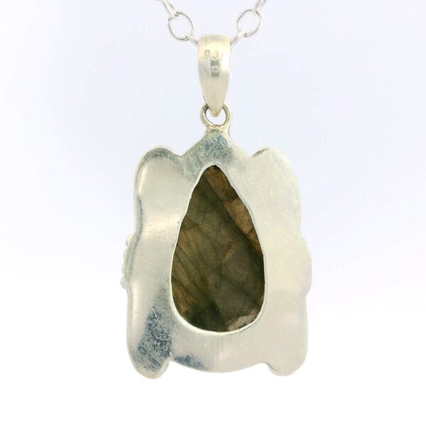 Gehna Jaipur Labradorite Pear Shape Gemstone Studded 925 Sterling Silver Pendant For Girls & Women SP03-1149 - Image 4