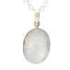 Gehna Jaipur Moonstone Oval Shape Gemstone Studded 925 Sterling Silver Pendant For Girls & Women SP03-1150