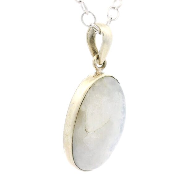 Gehna Jaipur Moonstone Oval Shape Gemstone Studded 925 Sterling Silver Pendant For Girls & Women SP03-1150 - Image 5