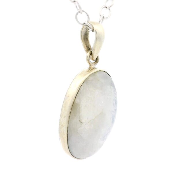 Gehna Jaipur Moonstone Oval Shape Gemstone Studded 925 Sterling Silver Pendant For Girls & Women SP03-1150 - Image 4