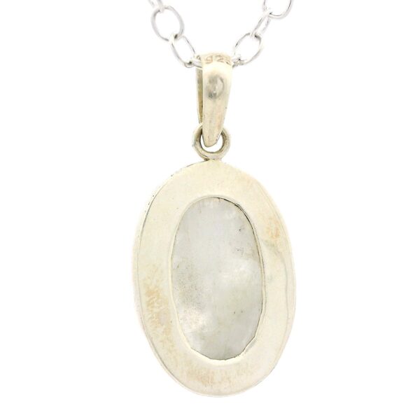 Gehna Jaipur Moonstone Oval Shape Gemstone Studded 925 Sterling Silver Pendant For Girls & Women SP03-1150 - Image 3