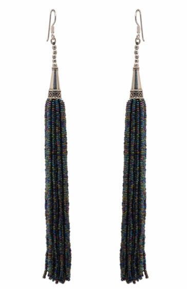 Gehna Jaipur Peacock Neck Color Zircon Beads Dangle Drop Style Earrings For Girls & Women CE-1157
