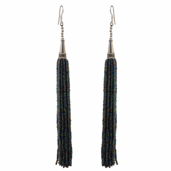 Gehna Jaipur Peacock Neck Color Zircon Beads Dangle Drop Style Earrings For Girls & Women CE-1157