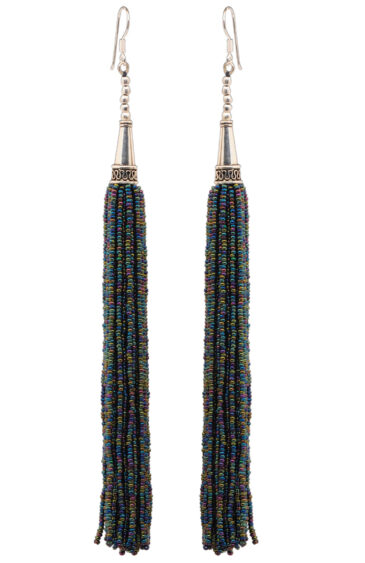 Gehna Jaipur Peacock Neck Color Zircon Beads Dangle Drop Style Earrings For Girls & Women CE-1157