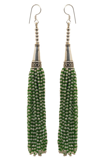 Gehna Jaipur Pearl & Peridot Color Zircon Beads Dangle Drop Style Earrings For Girls & Women CE-1158