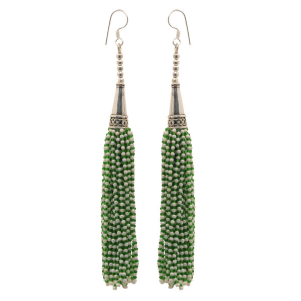 Gehna Jaipur Pearl & Peridot Color Zircon Beads Dangle Drop Style Earrings For Girls & Women CE-1158
