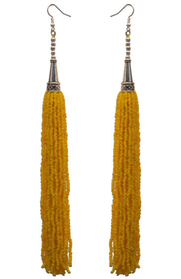 Gehna Jaipur Yellow Color Zircon Beads Dangle Drop Style Earrings For Girls & Women CE-1160