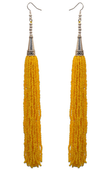 Gehna Jaipur Yellow Color Zircon Beads Dangle Drop Style Earrings For Girls & Women CE-1160