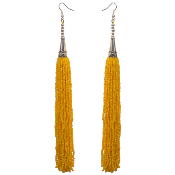 Gehna Jaipur Yellow Color Zircon Beads Dangle Drop Style Earrings For Girls & Women CE-1160