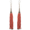 Gehna Jaipur Pearl & Red Jade Color Zircon Beads Dangle Style Earrings For Girls & Women CE-1161