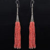 Gehna Jaipur Pearl & Red Jade Color Zircon Beads Dangle Style Earrings For Girls & Women CE-1161 - Image 6