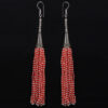 Gehna Jaipur Pearl & Red Jade Color Zircon Beads Dangle Style Earrings For Girls & Women CE-1161 - Image 5