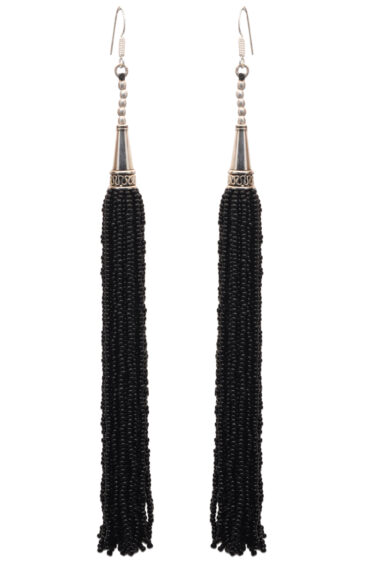 Gehna Jaipur Black Onyx Zircon Beads Dangle Drop Style Earrings For Girls & Women CE-1162