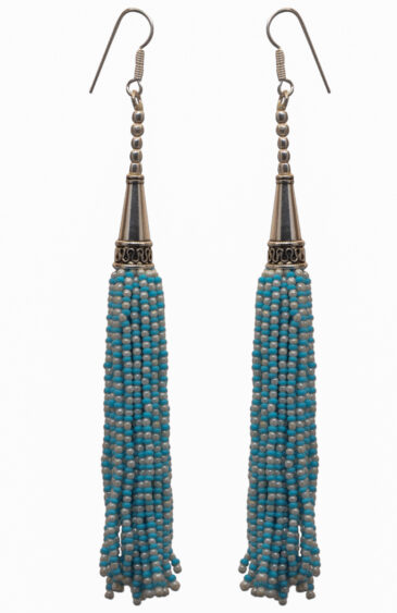 Gehna Jaipur Pearl & Turquoise Color Zircon Beads Dangle Style Earrings For Girls & Women CE-1163