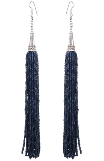 Gehna Jaipur Blue Sapphire Color Zircon Beads Dangle Drop Style Earrings For Girls & Women CE-1165