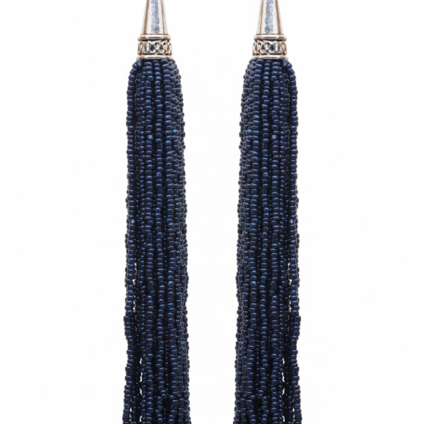 Gehna Jaipur Blue Sapphire Color Zircon Beads Dangle Drop Style Earrings For Girls & Women CE-1165 - Image 4